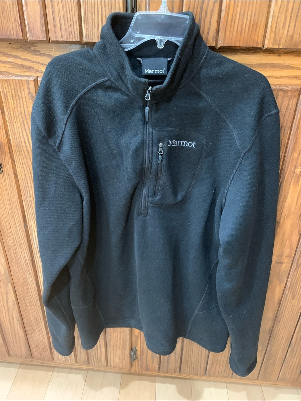 Marmot Black Quarter-Zip Fleece Pullover Jacket size XL Men’s